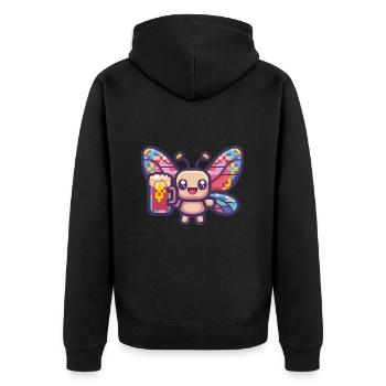 Bière Butterfly Pixel - Veste à capuche bio Premium Unisexe - noir - Dos - Nico (187cm)
