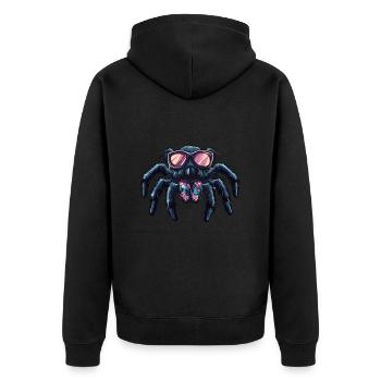 Tarantula Comic Lustig Sommer - Unisex Premium Bio Zip Hoodie - Schwarz - Hinten - Nico (187cm)