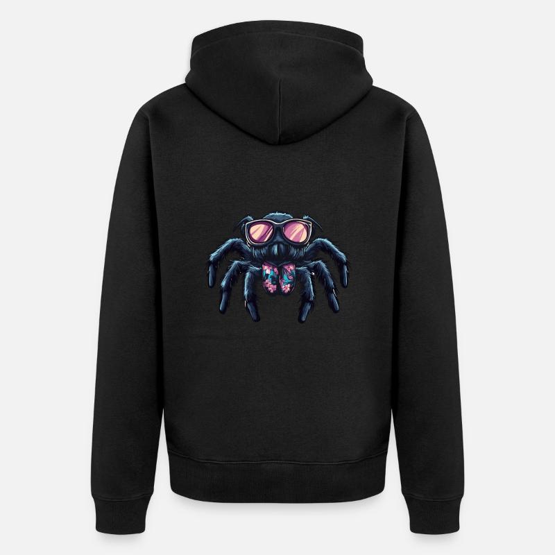 Tarantula Comic Funny Summer - Unisex Premium Organic Zip Hoodie - black