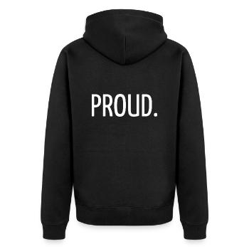 Proud - Veste à capuche bio Premium Unisexe - noir - Dos - Nico (187cm)