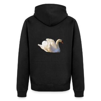 Swan Swimming, Natural, Golden Hour - Unisex Premium Organic Zip Hoodie - black - Back - Nico (187cm)