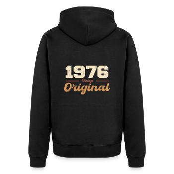 1976 Vintage Anniversaire Rétro Cadeau 1976 - Veste à capuche bio Premium Unisexe - noir - Dos - Nico (187cm)