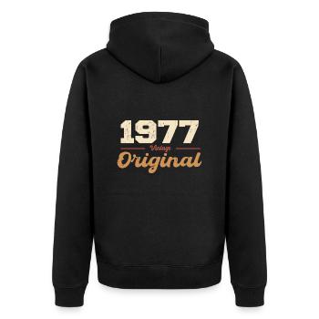 1977 Vintage Anniversaire Rétro Cadeau 1977 - Veste à capuche bio Premium Unisexe - noir - Dos - Nico (187cm)