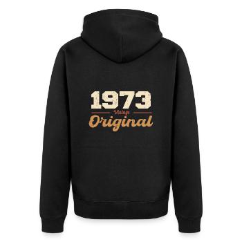1973 Vintage Anniversary Retro Gift 1973 - Unisex Premium Organic Zip Hoodie - black - Back - Nico (187cm)