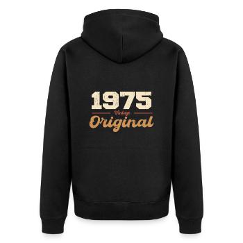 1975 Vintage Anniversary Retro Gift 1975 - Unisex Premium Organic Zip Hoodie - black - Back - Nico (187cm)