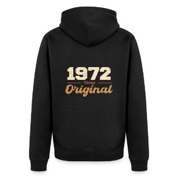 1972 Vintage Anniversaire Rétro Cadeau 1972 - Veste à capuche bio Premium Unisexe - noir - Dos - Nico (187cm)