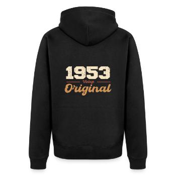 1953 Vintage Anniversary Retro Gift 1953 - Unisex Premium Organic Zip Hoodie - black - Back - Nico (187cm)