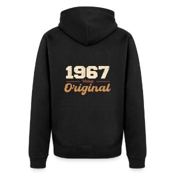 1967 Vintage Anniversaire Rétro Cadeau 1967 - Veste à capuche bio Premium Unisexe - noir - Dos - Nico (187cm)