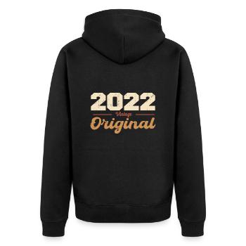 2022 Vintage Anniversaire Rétro Cadeau 2022 - Veste à capuche bio Premium Unisexe - noir - Dos - Nico (187cm)