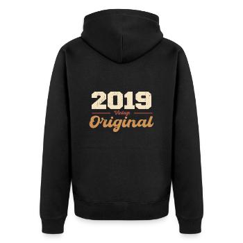 2019 Vintage Anniversary Retro Gift 2019 - Unisex Premium Organic Zip Hoodie - black - Back - Nico (187cm)