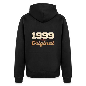 1999 Vintage Anniversary Retro Gift 1999 - Unisex Premium Organic Zip Hoodie - black - Back - Nico (187cm)