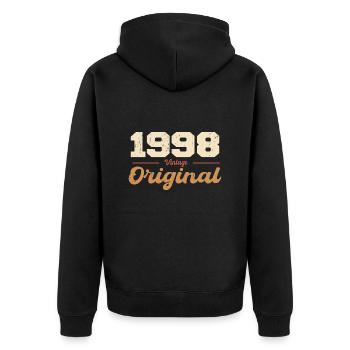 1998 Vintage Anniversary Retro Gift 1998 - Unisex Premium Organic Zip Hoodie - black - Back - Nico (187cm)