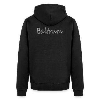 Baltrum die Insel! Geschenk Idee - Unisex Premium Bio Zip Hoodie - Schwarz - Hinten - Nico (187cm)