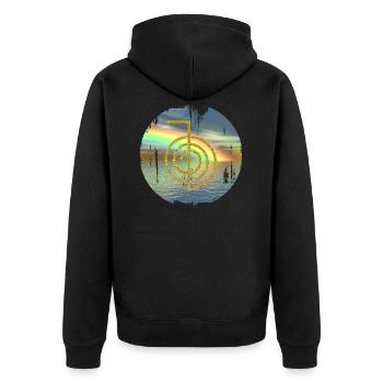cho ku rei gold before rainbow - Unisex Premium Organic Zip Hoodie - black - Back - Nico (187cm)