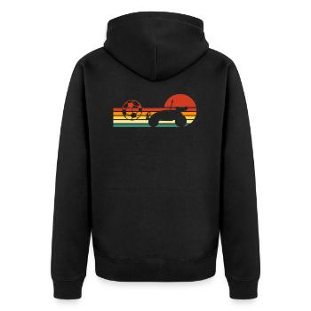 Retro Rocket Soccer Sport Car - Unisex Premium Organic Zip Hoodie - black - Back - Nico (187cm)