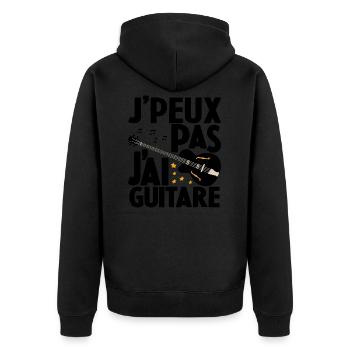 Je Peux Pas J'ai Guitare Drôle Guitare - Veste à capuche bio Premium Unisexe - noir - Dos - Nico (187cm)