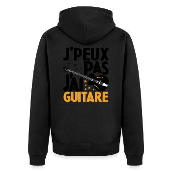 Je Peux Pas J'ai Guitare Drôle Guitare - Veste à capuche bio Premium Unisexe - noir - Dos - Nico (187cm)