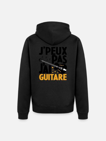 Je Peux Pas J'ai Guitare Drôle Guitare - Veste à capuche bio Premium Unisexe - noir