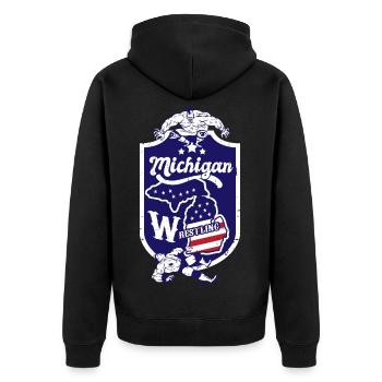 Michigan Wrestling - Veste à capuche bio Premium Unisexe - noir - Dos - Nico (187cm)