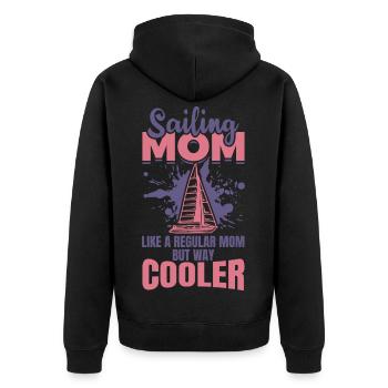 Segler Mama - Unisex Premium Bio Zip Hoodie - Schwarz - Hinten - Nico (187cm)