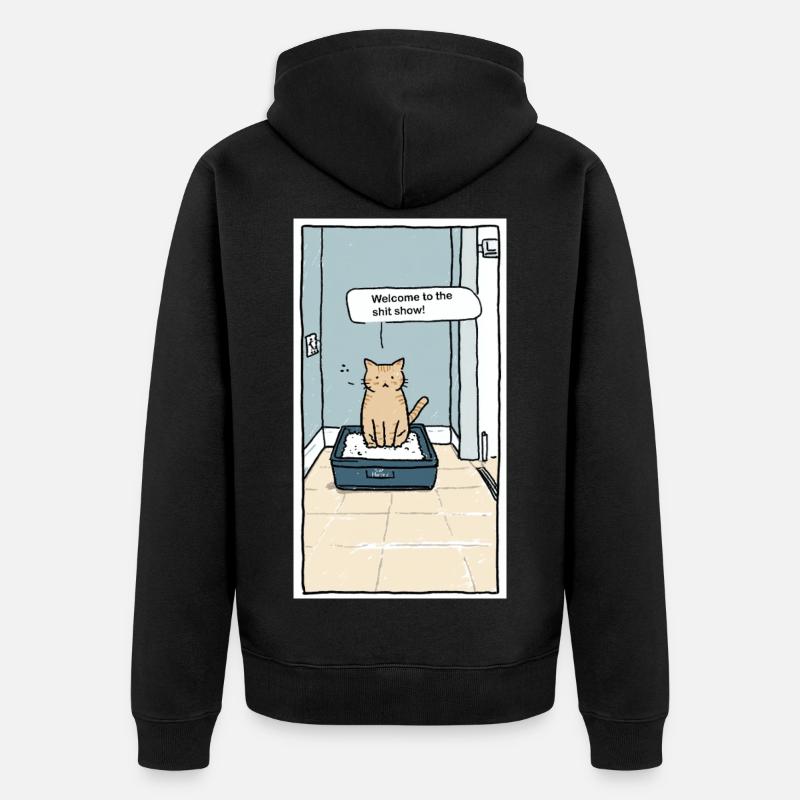 Humour de circonstance de litière - Veste à capuche bio Premium Unisexe - noir