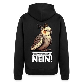 Before You Ask Cockatiel Cockatiels - Unisex Premium Organic Zip Hoodie - black - Back - Nico (187cm)