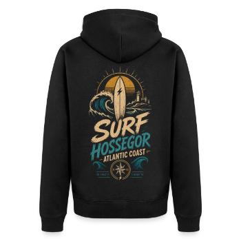 Hossegor Surfing - Veste à capuche bio Premium Unisexe - noir - Dos - Nico (187cm)