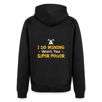 Mining - Unisex Premium Organic Zip Hoodie - black - Back - Nico (187cm)