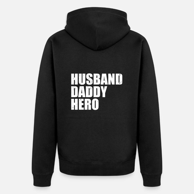 Husband Daddy Hero - Veste à capuche bio Premium Unisexe - noir