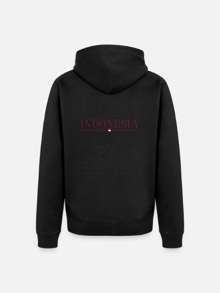 Ich liebe Indonesien - Unisex Premium Bio Zip Hoodie - Schwarz