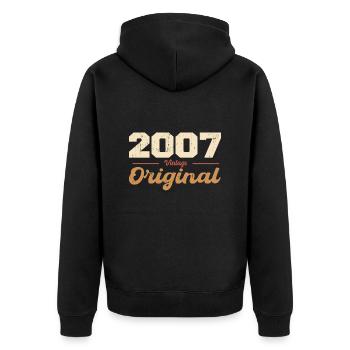 2007 Vintage Anniversaire Rétro Cadeau 2007 - Veste à capuche bio Premium Unisexe - noir - Dos - Nico (187cm)