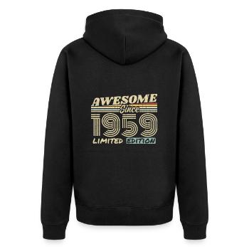 Vintage 1959 Rétro - Cadeau D’anniversaire 1959 - Veste à capuche bio Premium Unisexe - noir - Dos - Nico (187cm)