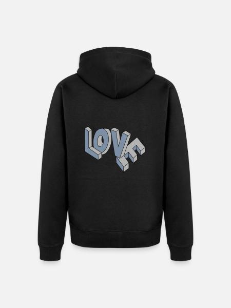 Flying LOVE - Unisex Premium Organic Zip Hoodie - black