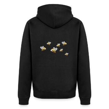 Hobbyimker und Bienenvolk Imker liebt Honig Biene - Unisex Premium Bio Zip Hoodie - Schwarz - Hinten - Nico (187cm)