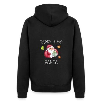 daddy is my santa white present - Unisex Premium Organic Zip Hoodie - black - Back - Nico (187cm)