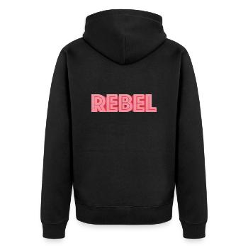 Rebelle - Veste à capuche bio Premium Unisexe - noir - Dos - Nico (187cm)