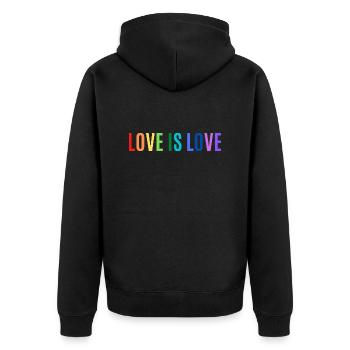 L’AMOUR EST L’AMOUR - Veste à capuche bio Premium Unisexe - noir - Dos - Nico (187cm)