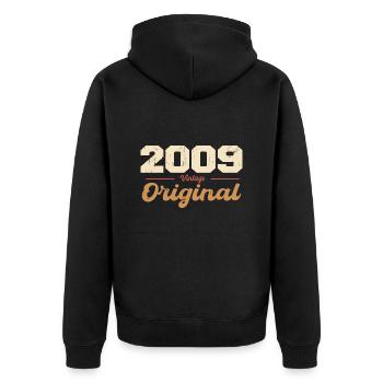 2009 Vintage Anniversaire Rétro Cadeau 2009 - Veste à capuche bio Premium Unisexe - noir - Dos - Nico (187cm)