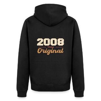 2008 Vintage Anniversary Retro Gift 2008 - Unisex Premium Organic Zip Hoodie - black - Back - Nico (187cm)