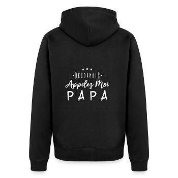 Désormais Appelez Moi Papa | NOUVEAU PAPA - Veste à capuche bio Premium Unisexe - noir - Dos - Nico (187cm)
