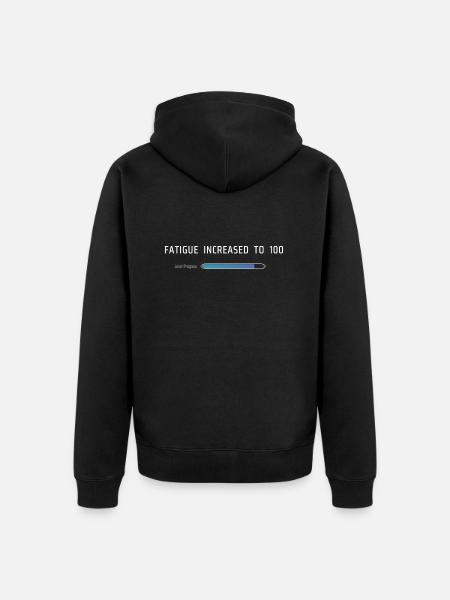 Fatigue Increased To 100 - Unisex Premium Organic Zip Hoodie - black
