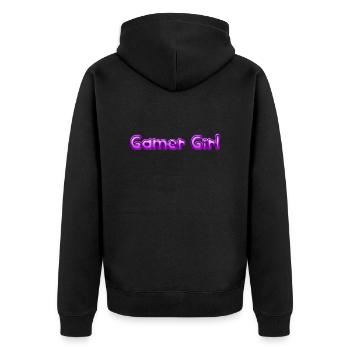 Gamer Girl - Unisex Premium Bio Zip Hoodie - Schwarz - Hinten - Nico (187cm)