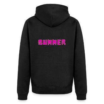 Summer - Sommer - Unisex Premium Bio Zip Hoodie - Schwarz - Hinten - Nico (187cm)