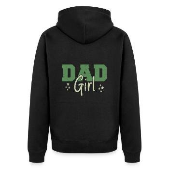Mädchen Papa - Unisex Premium Bio Zip Hoodie - Schwarz - Hinten - Nico (187cm)