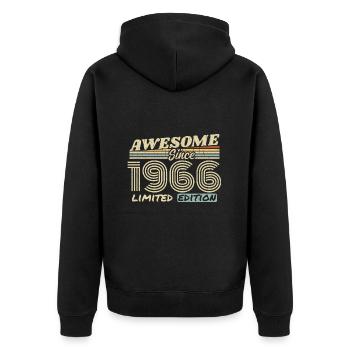 Vintage 1966 Rétro - Cadeau D’anniversaire 1966 - Veste à capuche bio Premium Unisexe - noir - Dos - Nico (187cm)