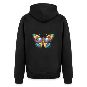 papillon drôle d’été - Veste à capuche bio Premium Unisexe - noir - Dos - Nico (187cm)