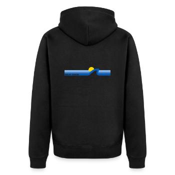Rise Up Ukraine Sun Sea Wave Liberté - Veste à capuche bio Premium Unisexe - noir - Dos - Nico (187cm)