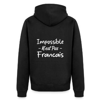Rien n’est impossible. - Veste à capuche bio Premium Unisexe - noir - Dos - Nico (187cm)
