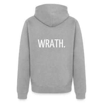 Zorn - Unisex Premium Bio Zip Hoodie - Grau meliert - Hinten - Nico (187cm)