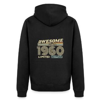 Vintage 1960er Jahre Retro - 1960er Jahre Geburtstagsgeschenk - Unisex Premium Bio Zip Hoodie - Schwarz - Hinten - Nico (187cm)